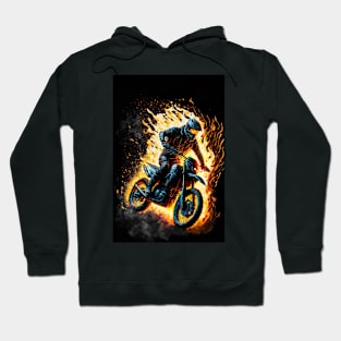 Dirt Bike With Flames Hoodie